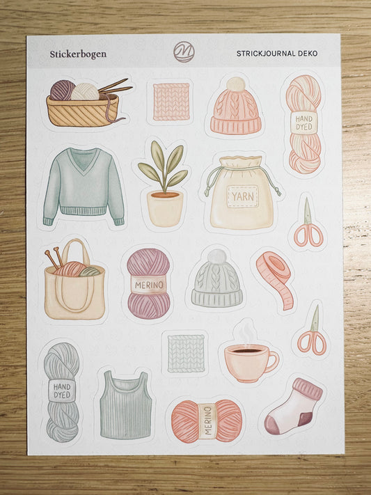 Stickerbogen für Strickjournal
